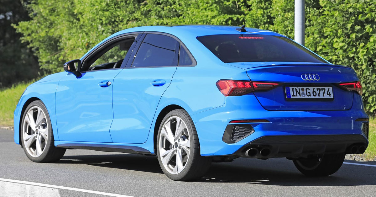 Rear shot of the new 2020 Audi S3 Saloon