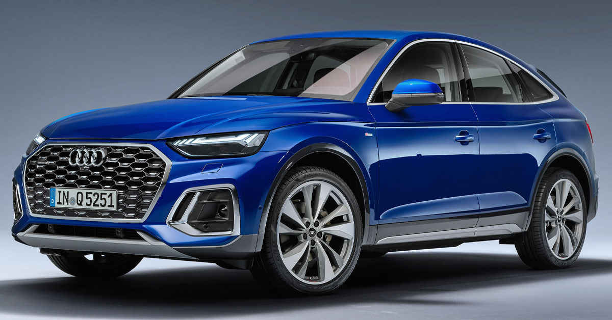 Front shot of the new 2021 Audi Q5 Sportback