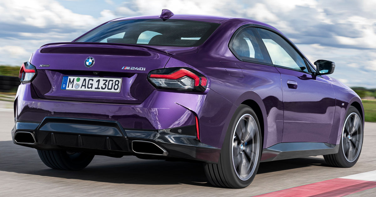 An image of the 2022 BMW 2 Series Coupe from the rear
