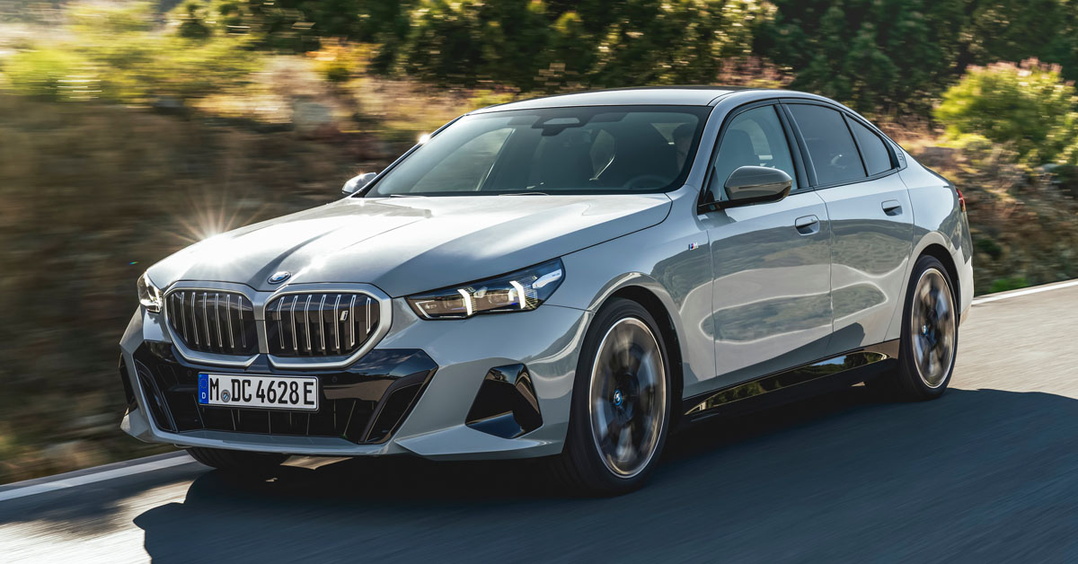 An image of the front of the all-new 2023 BMW 5 Series Saloon