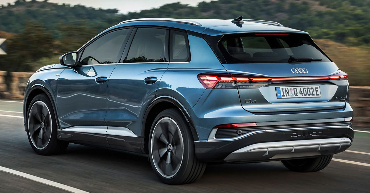 An image of the rear of the Audi Q4 e-tron SUV