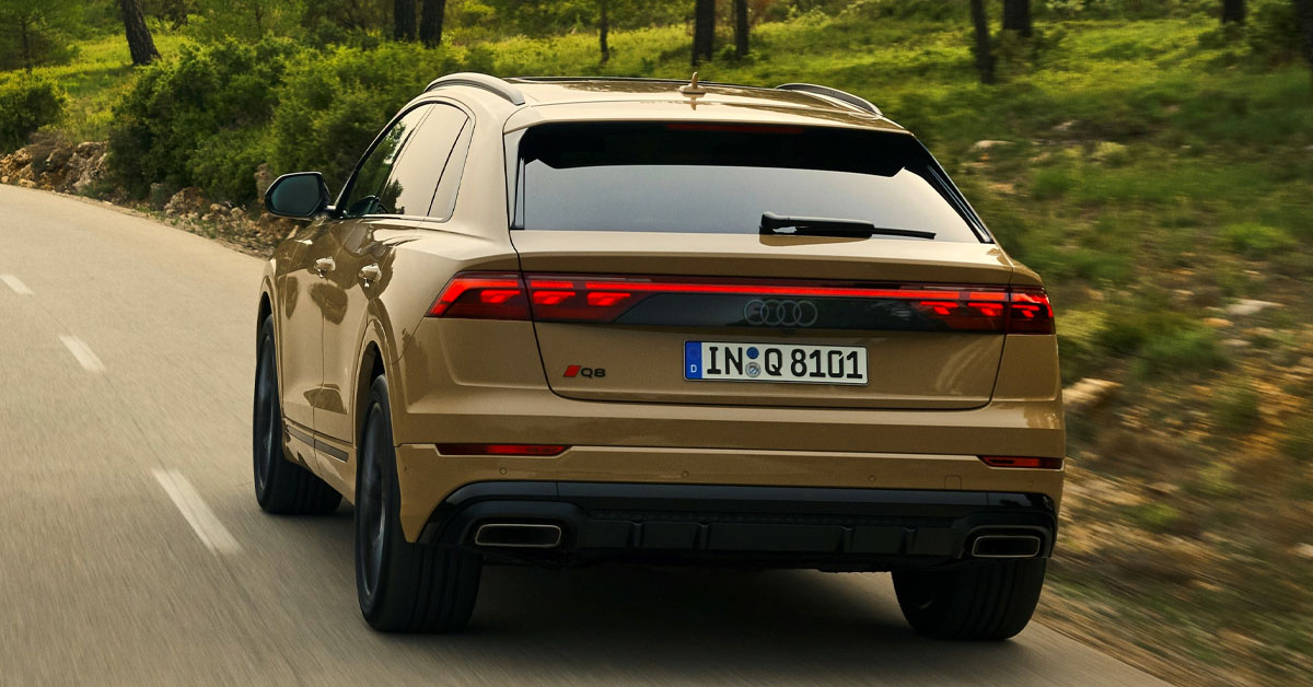 An image showing the rear of the 2023 update for the Audi Q8 SUV