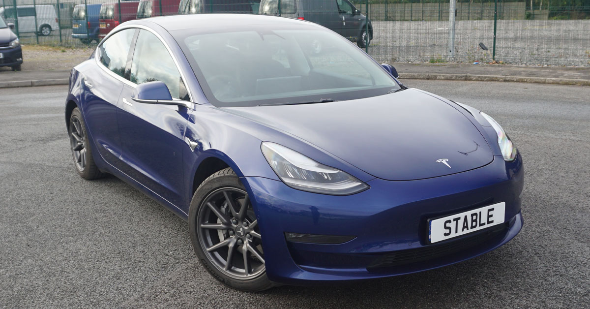 An image of a 2021 Tesla Model 3 saloon