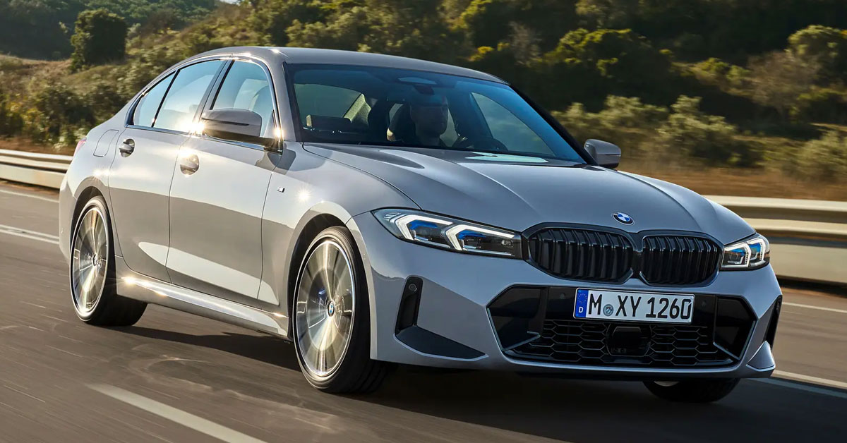 An image of the new 2022 BMW 3 Series Saloon from the front
