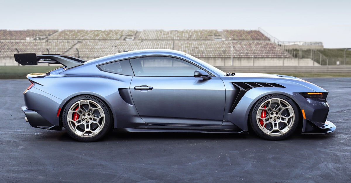 An image of the 2025 Ford Mustang GTD showing the side profile
