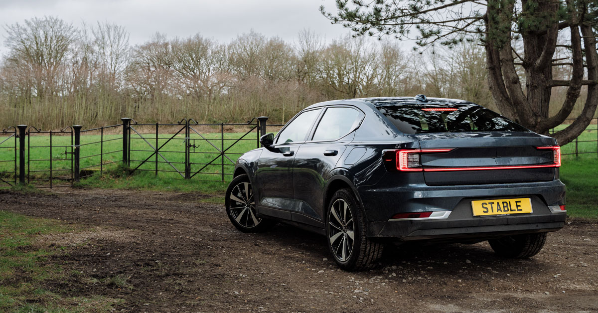 An image of a 2022 Polestar Standard Range in Navy Blue available via car leasing