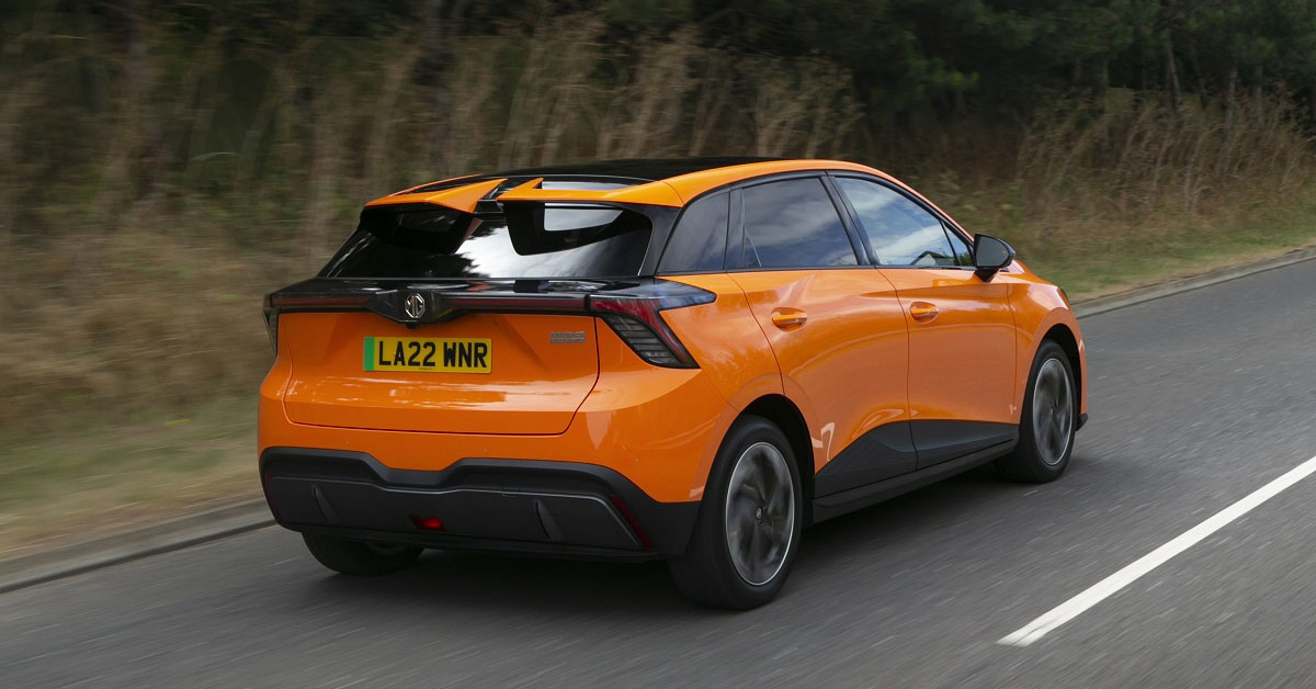 An image of the rear of the 2023 MG Motor UK MG4 Hatchback EV