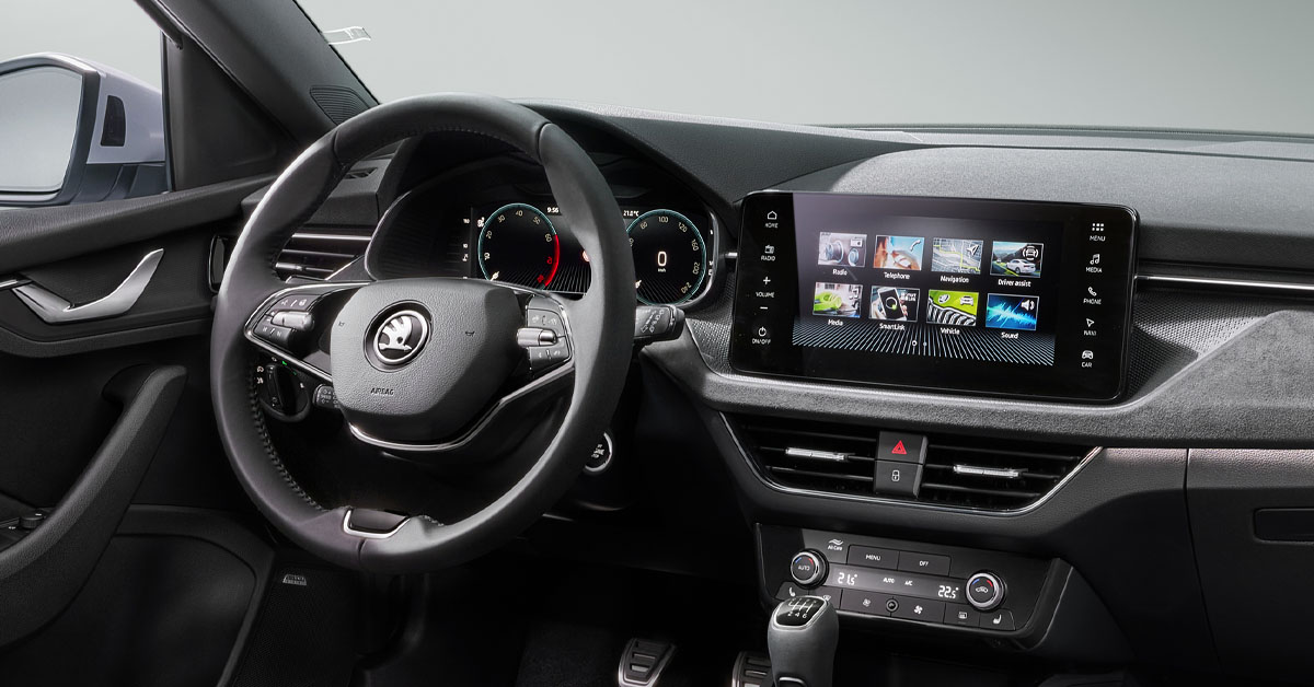 An image of the 2024 facelifted Skoda Scala