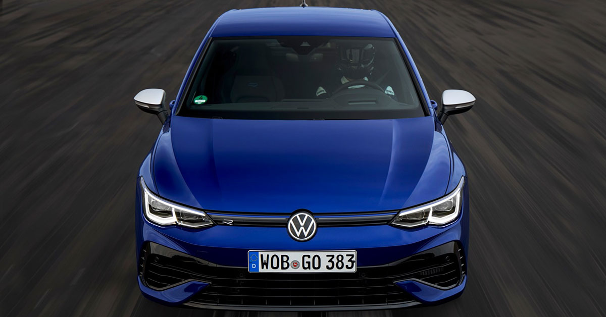 Picture of the 2021 Volkswagen Golf R Mk8 from the front