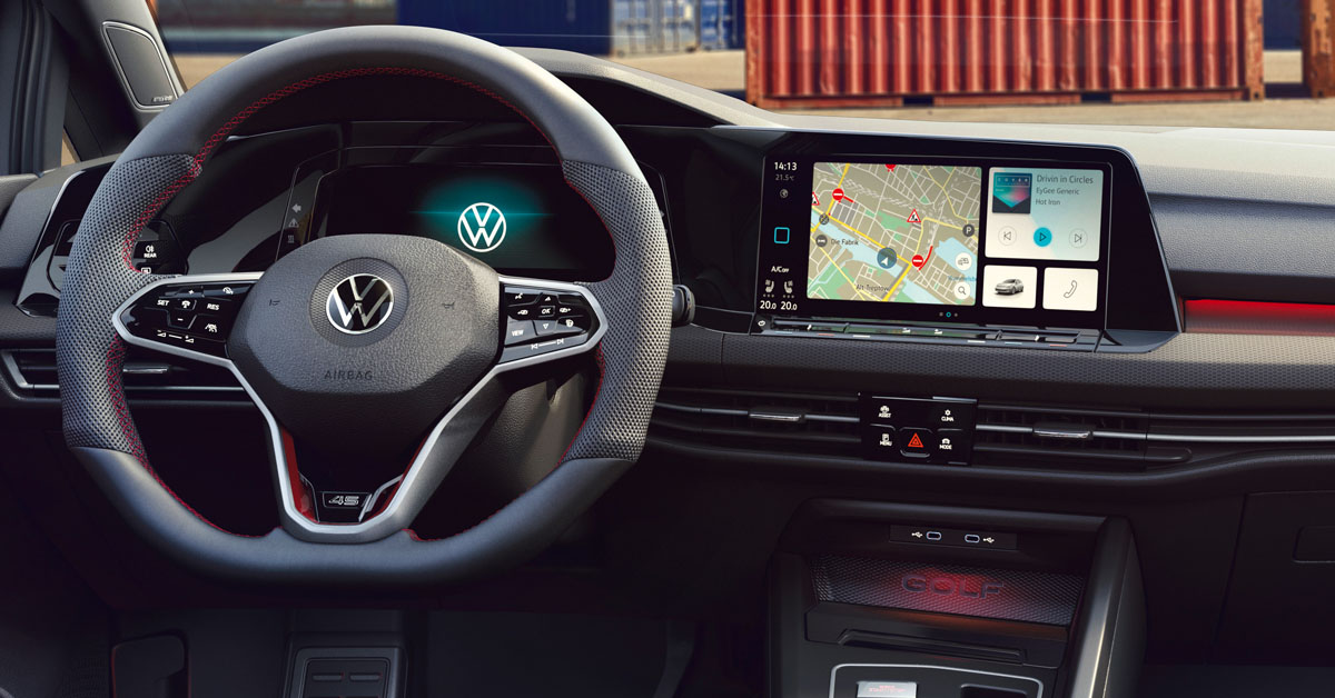 An image of the interior dashboard of the 2021 Volkswagen Golf GTI Clubsport 45